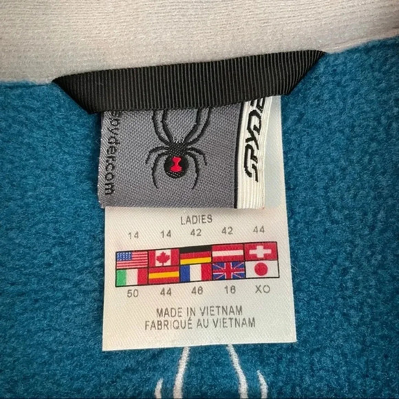 Spyder Teal Light Blue Cozy Fleece Zip-up Ski Snow Winter Jacket X Large - Picture 5 of 11